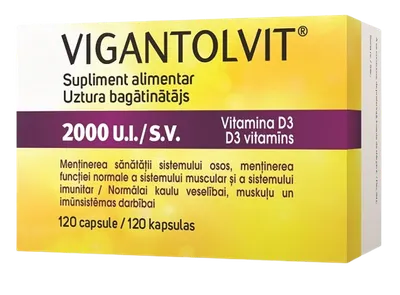 Vigantolvit 2000 UI/SV Vitamina D3, 120 capsule, Catalent