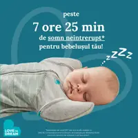 Sac de dormit pentru infasat Love to Dream Swaddle Up Oatmeal M 6-8.5 kg 1 Tog