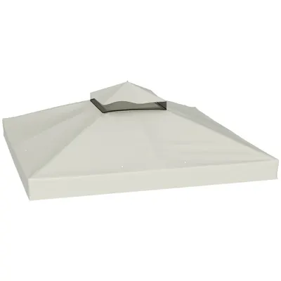 Outsunny invelis de inlocuire pentru Pergola de Gradina cu Doua Nivele si Orificii de Drenaj, 300x300 cm, Alb Crem | Aosom Romania