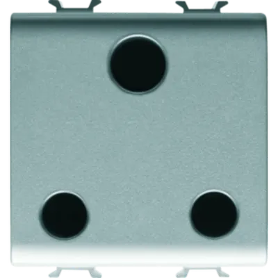 British Standard Priza 250v Ac - 2p+e 15a - 2 Modules - Titanium - Chorus