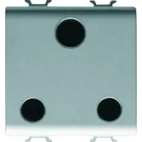 British Standard Priza 250v Ac - 2p+e 15a - 2 Modules - Titanium - Chorus