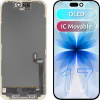 Display cu Touchscreen MP compatibil cu Apple iPhone 17, cu Rama, Versiune OLED FHD IC Movable, Negru