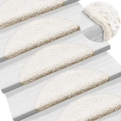 Gossi covorase de scara, 10 buc.,alb, 56x17x3 cm