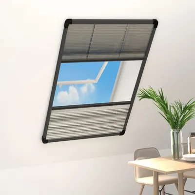 vidaXL Ecran insecte pentru ferestre, cu umbrar, 80x160 cm, aluminiu