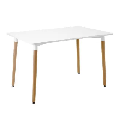 Masă dreptunghiulară albă modernă JUMI, 120x80x72 cm, pentru dining sau birou