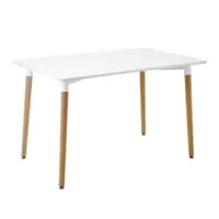 Masă dreptunghiulară albă modernă JUMI, 120x80x72 cm, pentru dining sau birou