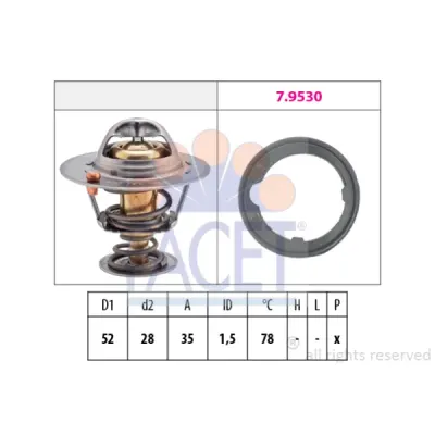 Termostat, lichid racire FACET 7.8267