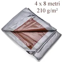 Prelata universala din PE, 4x8 m, 210g/mp, inele metalice, protectie UV+, impermeabila, rezistenta la inghet