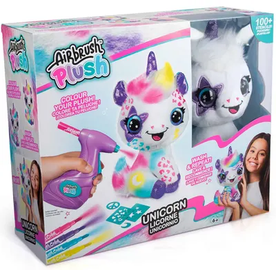 Set creativ Canal Toys Airbrush plush -Jucărie de colorat de pluș, unicorn drăguț