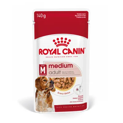 ROYAL CANIN Medium Adult hrană umedă câini (în sos), 140g