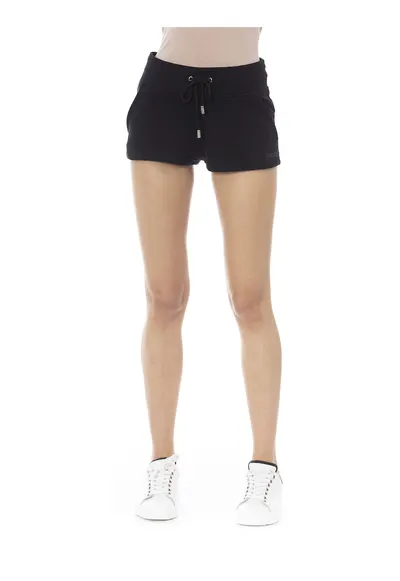 Pantaloni scurti din bumbac cu snur - Negru