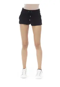 Pantaloni scurti din bumbac cu snur - Negru