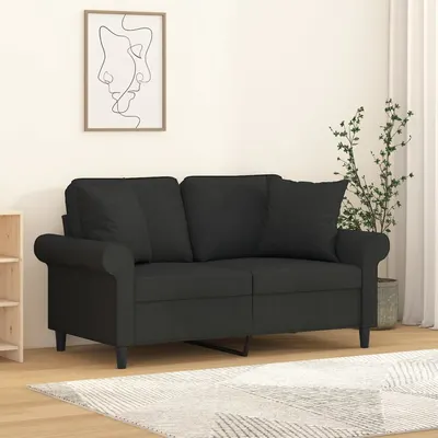 vidaXL Perne decorative, 2 buc., negru, 40 x 40 cm, material textil