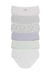 Set 6 perechi de chiloti din bumbac, pentru dama, 34000, Multicolor