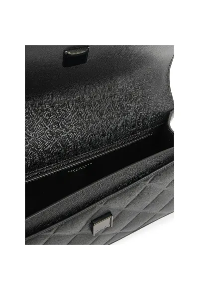 Geanta dama Fleming Soft Grain C - neagra - din piele naturala