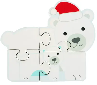Puzzle din lemn Orange Tree Toys - Urși polari