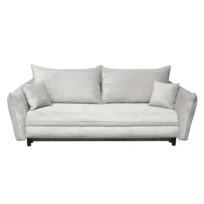 Canapea CAMILLE extensibila, 3 locuri, cu arcuri si lada depozitare, bej deschis, 238x115x95 cm