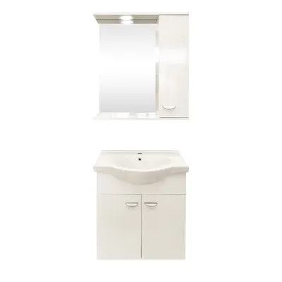 Set mobilier baie Ukra suspendat 3 piese alb 65 cm