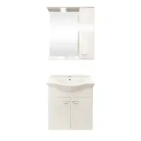 Set mobilier baie Ukra suspendat 3 piese alb 65 cm