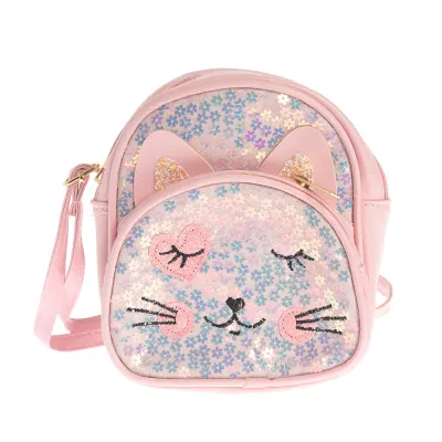 Rucsac roz delicat cu model pisica