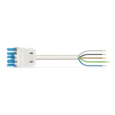 pre-assembled connecting cable; Eca; Socket/open-ended; 5-pole; Cod. I; H05Z1Z1-F 5G 1.5 mm²; 4m; 1,50 mm²; blue