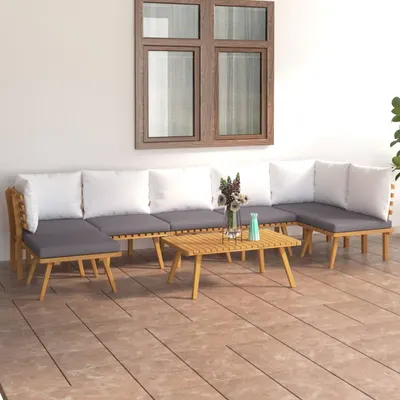 Gossi set mobilier de gradina cu perne, 8 piese, lemn masiv acacia