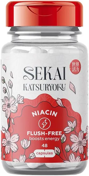 Niacin Flush-Free, 48 capsule, Sekai Katsuryoku
