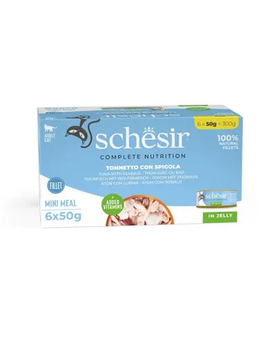SCHESIR Ton cu biban în aspic pentru pisici 6x50 g