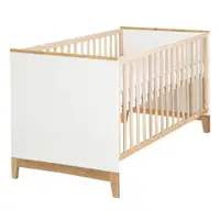 Pătuț alb-natural din lemn masiv de fag 70x140 cm Finn – Roba