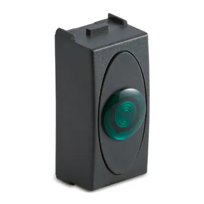 Priza cu lampa lumina verde de usa, 1modul, 220V, gri