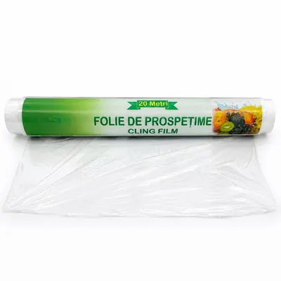 Folie Alimentară 20m, 29cm Latime, Transparentă, Rola Bucătărie pentru Ambalare Engros