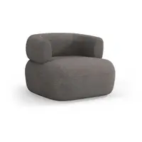 Fotoliu gri cu tapițerie din stofă bouclé Jenny – Micadoni Home