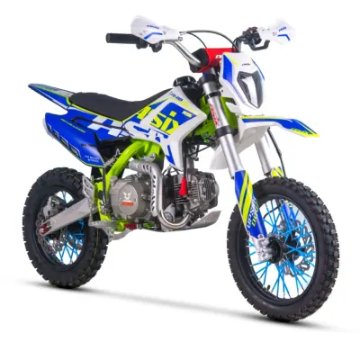 Motocicleta Enduro Cross Asix XB28 110cc,roti 14 12, automat, pornire electrica, far, culoare lime albastru