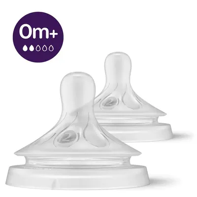 Set 2 tetine din silicon Avent Natural Response 3.0 0+ Debit 2