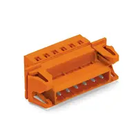 1-conductor male connector; Snap-in flange; 2.5 mm²; Pin spacing 5.08 mm; 22-pole; 2,50 mm²; orange