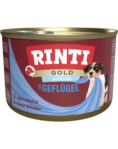 RINTI Gold Junior Poultry Mini hrana pentru catei de rasa mica 185 g cu pasare