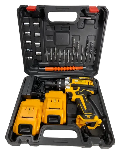 Trusa Bormasina cu percutie 2 acumulatori 36V 5Ah cu 26 accesorii