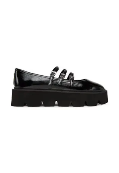 Pantofi cu platforma dama piele ecologica - negru