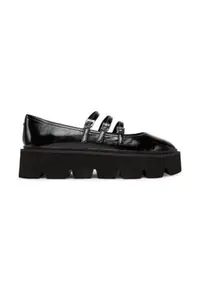 Pantofi cu platforma dama piele ecologica - negru
