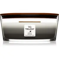 Woodwick Trilogy Warm Woods lumânare parfumată cu fitil din lemn (hearthwick)