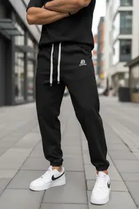 Pantaloni de trening negri conici GG112 27-3.1