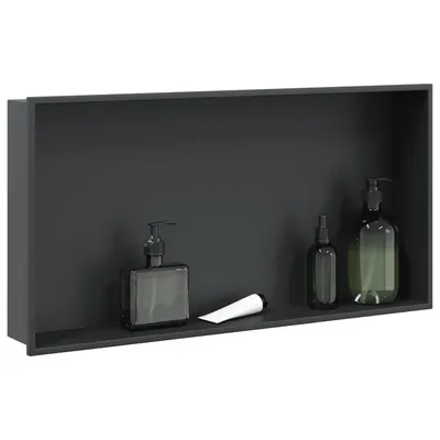 vidaXL Nișă de duș, negru mat, 62x32x9 cm, oțel inoxidabil