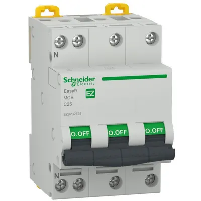 Siguranta automata Easy9 3P+N 25A curba C Schneider EZ9P32725