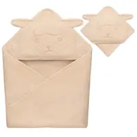Prosop de baie Lionelo cu gluga din muselina 100 bumbac 80x80 cm bej deschis