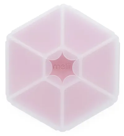 Cutie hexagonală pentru gustări Melii - cu 6 compartimente, roz