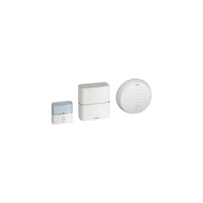 Serenity radio wireless chime kit - chime + IP54 Usa Sonerie BELL cu label holder - twin battery-operated - alb