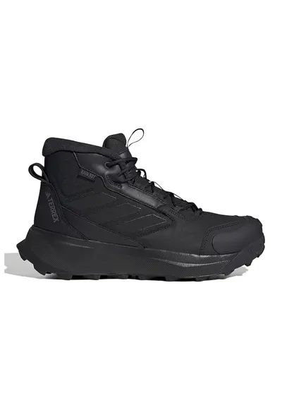 Ghete de piele si material textil pentru drumetii Terrex - Negru stins