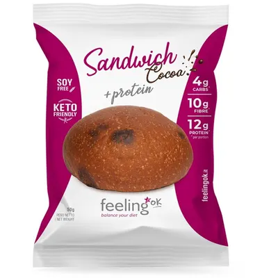 Chifla cu Cacao Low-Carb Keto Proteica fara Zahar Adaugat 50g