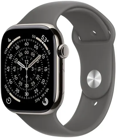 Ceas inteligent Apple - Watch S11 Cellular, 42 mm, M/L, Natural Titanium/Grey