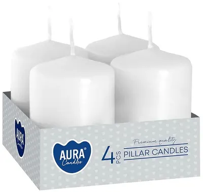 Set de lumânări Bispol Aura - Alb, 4 buc, 55 g